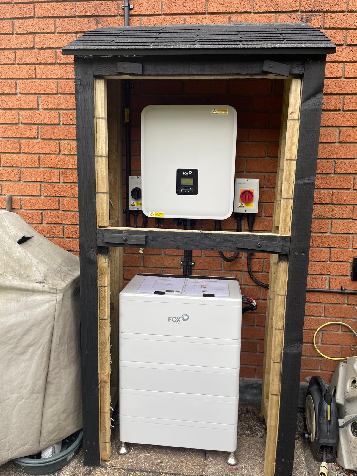 Fox inverter as a part of a solar PV installation in a home in Warwick