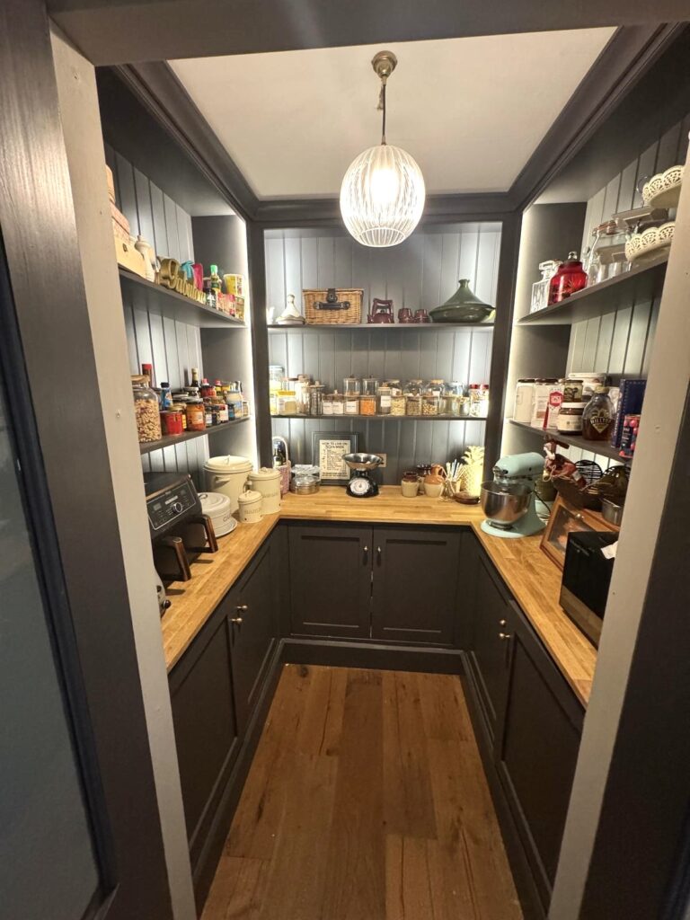 Pantry with LED lighting