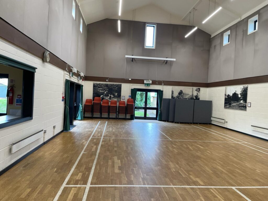 Professional electric heating installation in a sports hall